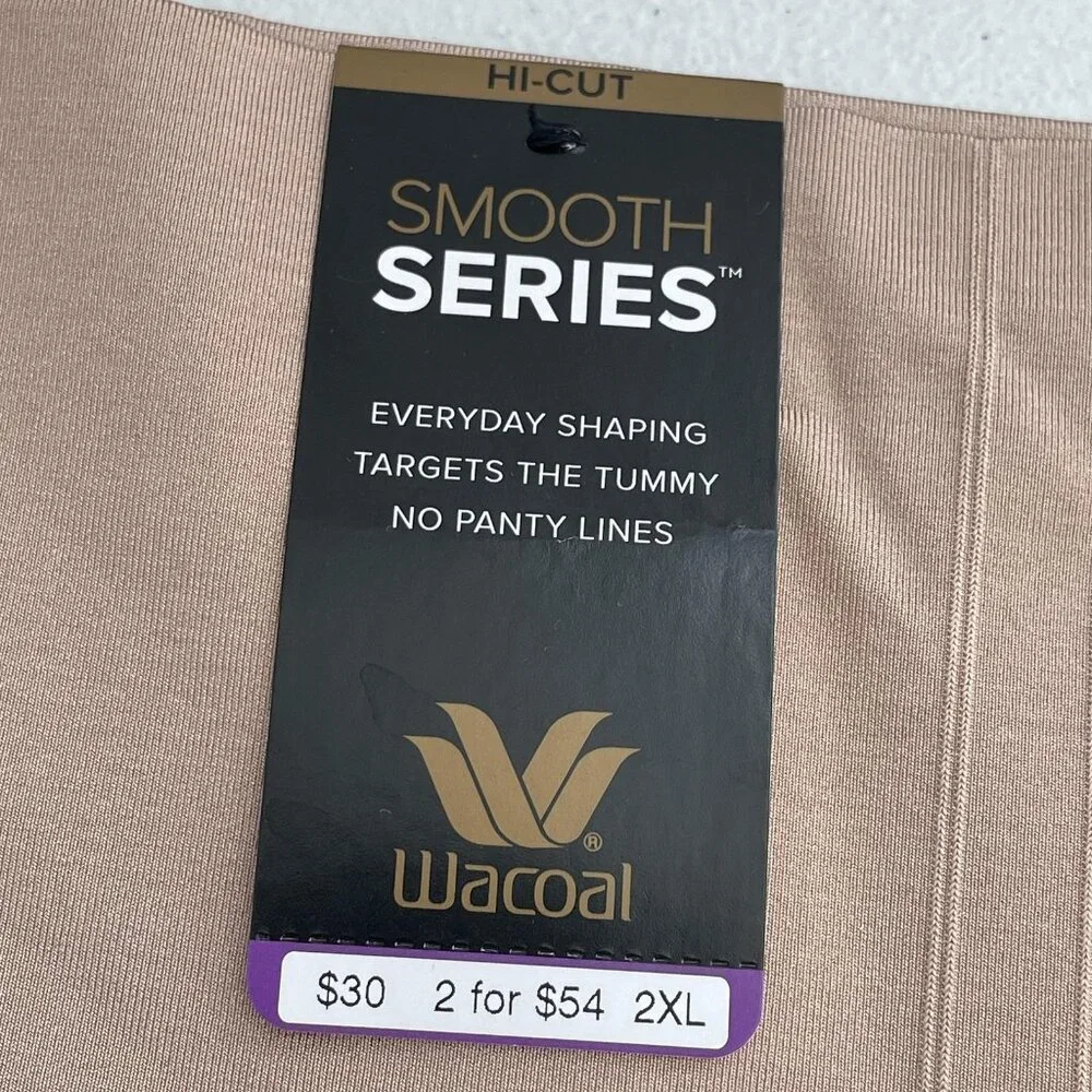 NEW Wacoal Smooth Series Hi-Cut Shapewear Brief Womens 2XL Beige Tummy‎ Control